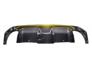 FIAT 500 Rear Diffuser - Carbon Fiber -Dual Exit - 595 Style - EU Model - Yellow Combo